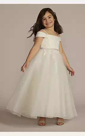 Sparkle Organza Flower Girl Dress with Applique Image 1