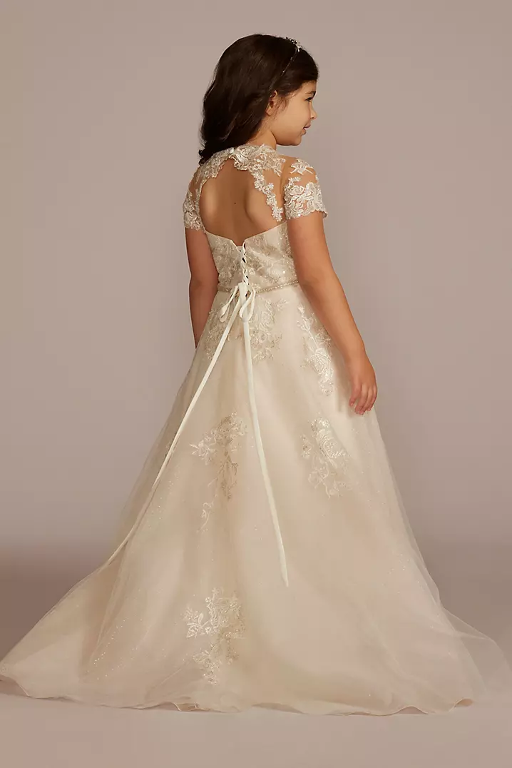 As Is Cap Sleeve Lace-Up Flower Girl Dress | David's Bridal As Is Cap Sleeve Lace-Up Flower Girl Dress | David's Bridal