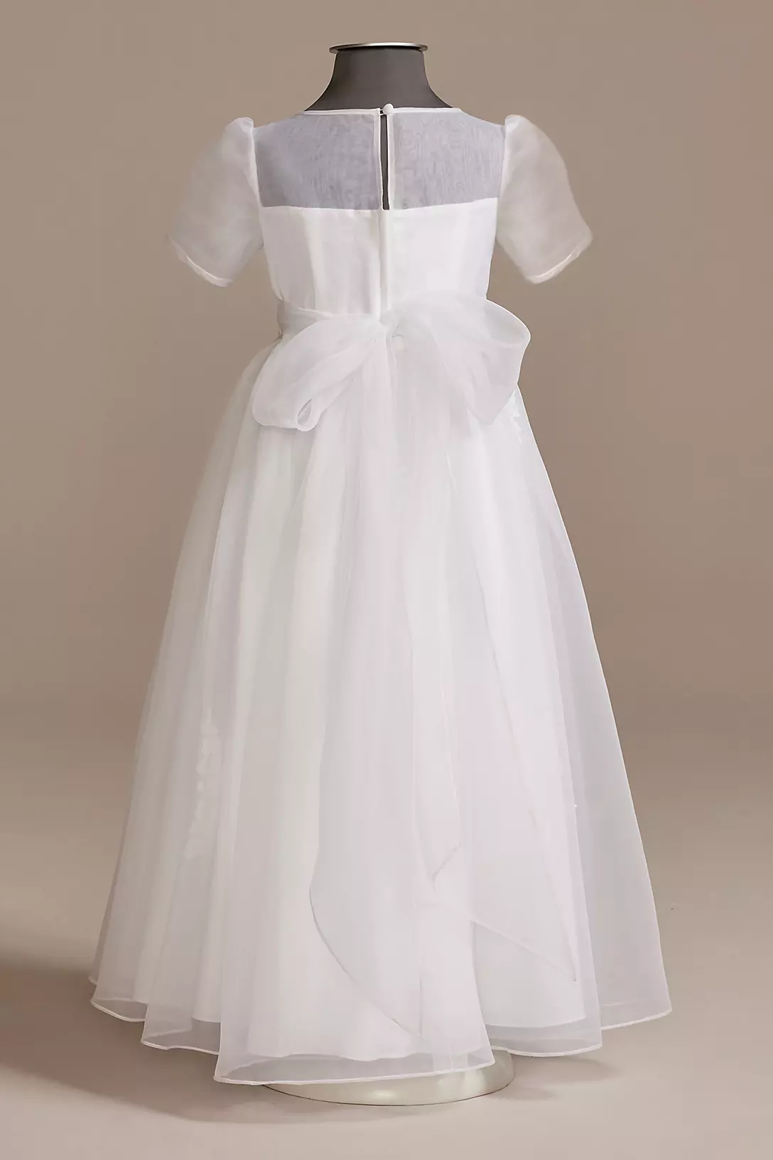 Short Sleeve Flower Girl Dress with Appliques Image 2