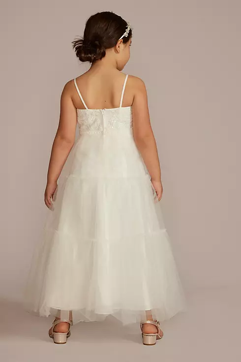 Lace and Tulle Spaghetti Strap Flower Girl Dress Image 2