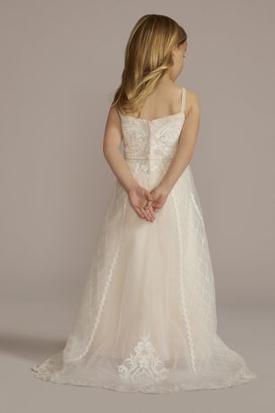 Embellished A-Line Flower Girl Dress | David's Bridal