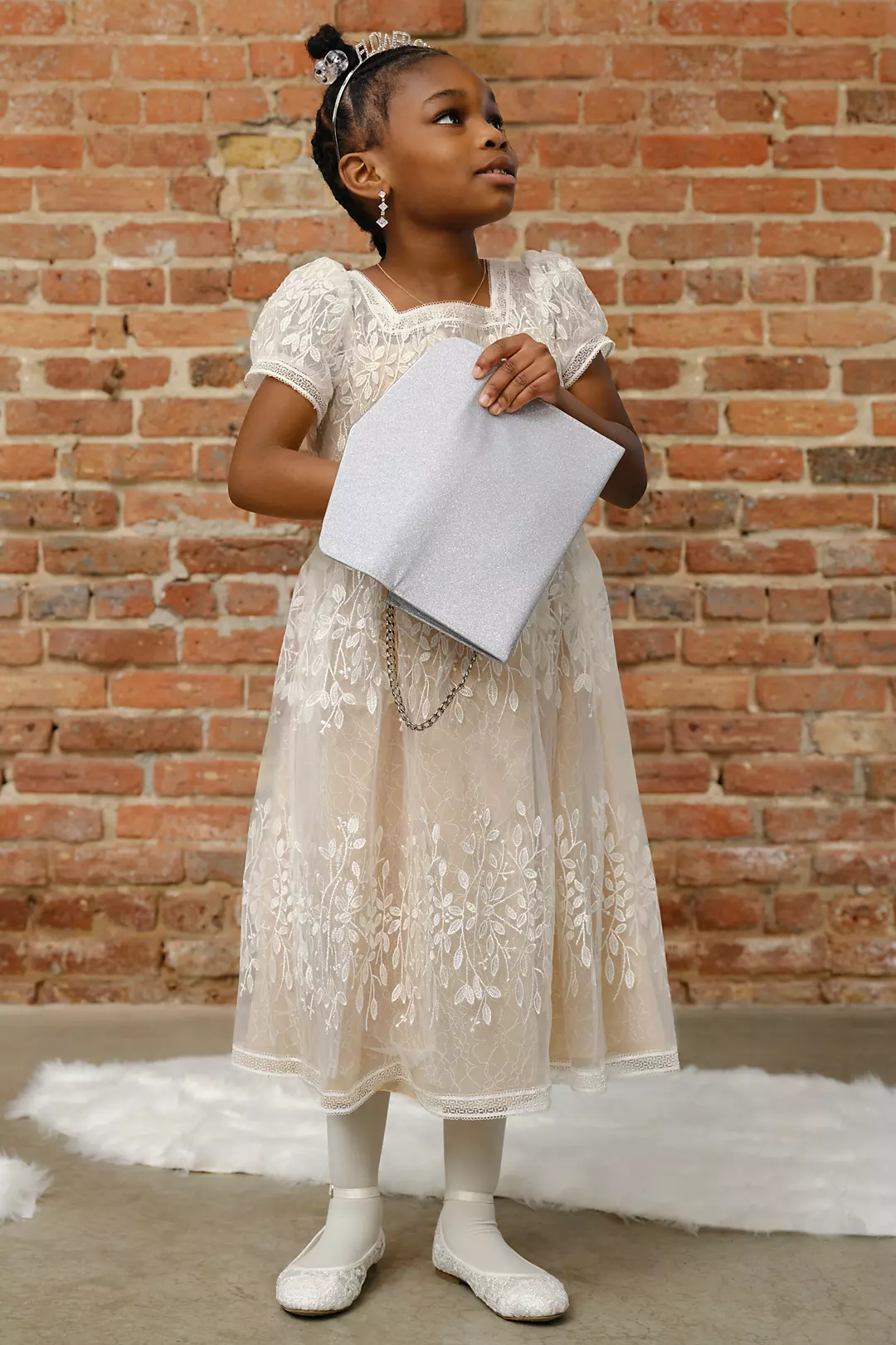 Floral Lace Cap Sleeve Flower Girl Dress | David's Bridal Floral Lace Cap Sleeve Flower Girl Dress | David's Bridal