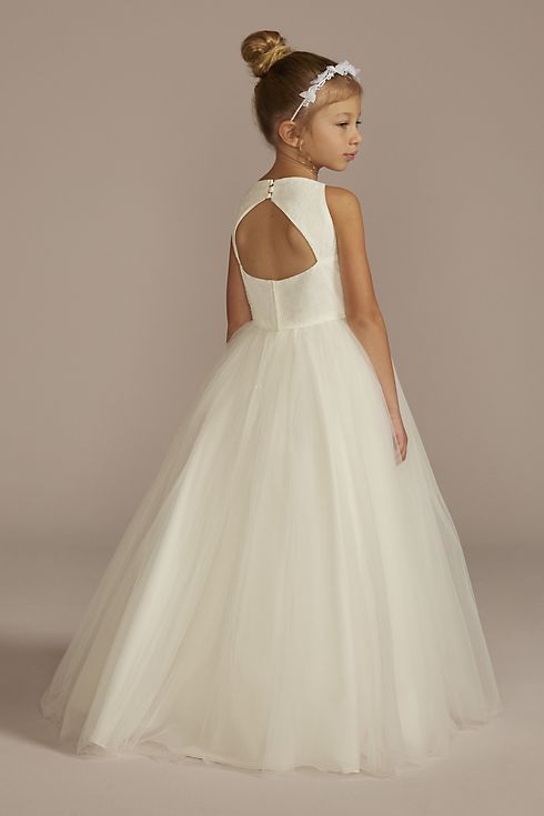 Beaded Lace and Tulle Flower Girl Ball Gown Dress Image 2