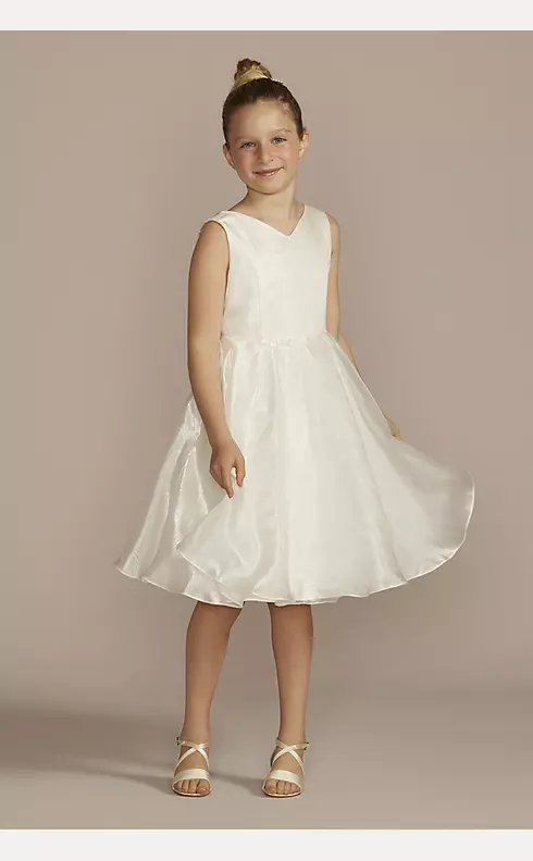 Sleeveless V-Neck Organza A-Line Flower Girl Dress | David's Bridal