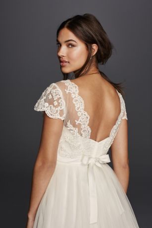 Open Back Lace Applique Topper David's Bridal