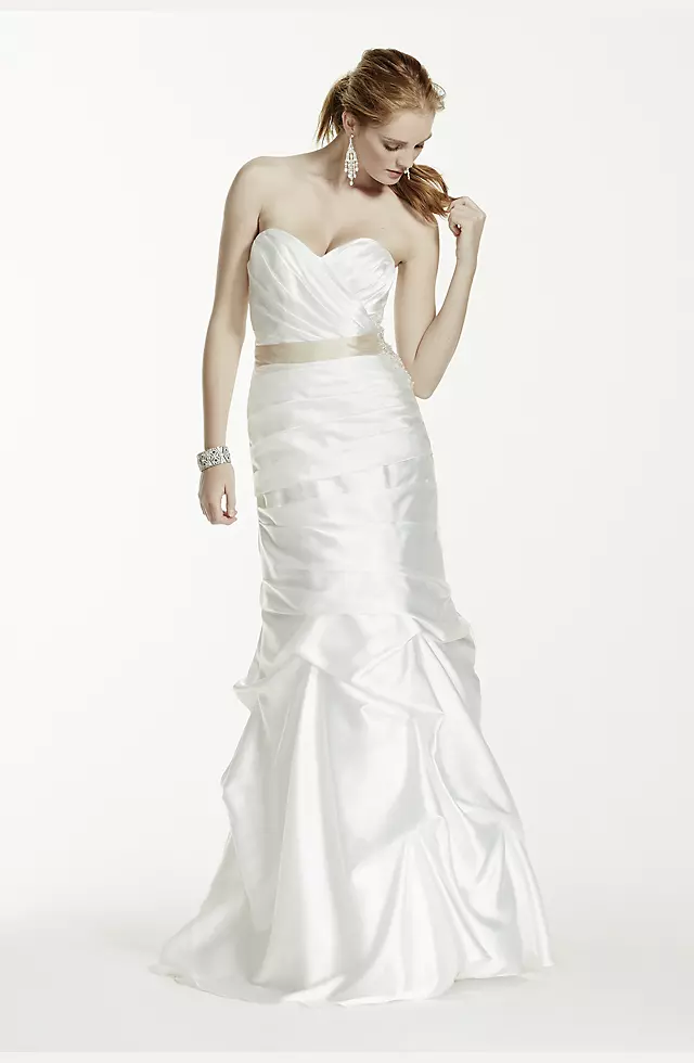Ruched Strapless Wedding Dress with Pick-up Skirt  Image