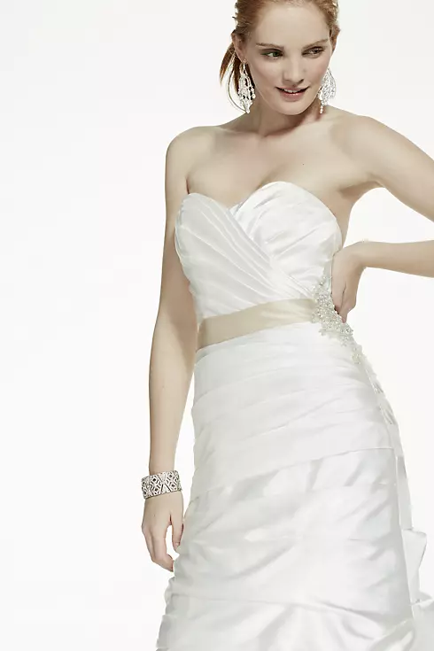 Ruched Strapless Wedding Dress with Pick-up Skirt  Image 4