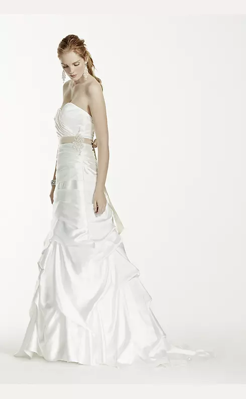 Ruched Strapless Wedding Dress with Pick-up Skirt  Image 3