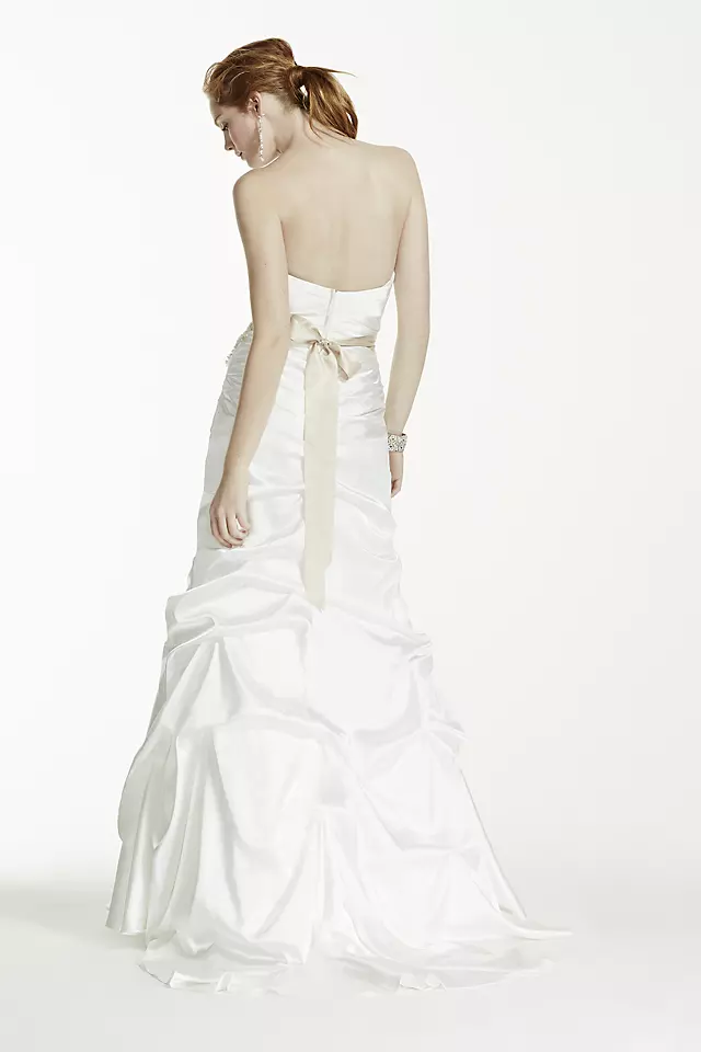 Ruched Strapless Wedding Dress with Pick-up Skirt  Image 2