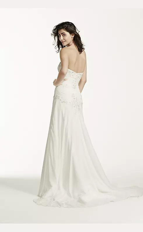 Chiffon Over Satin Gown with Side Draped Skirt Image 2