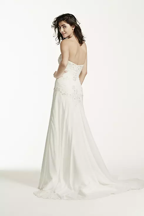 Chiffon Over Satin Gown with Side Draped Skirt Image 2