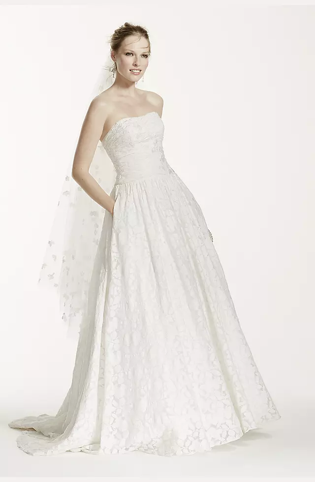 Lace Applique Ball Gown Strapless Wedding Dress | David's Bridal