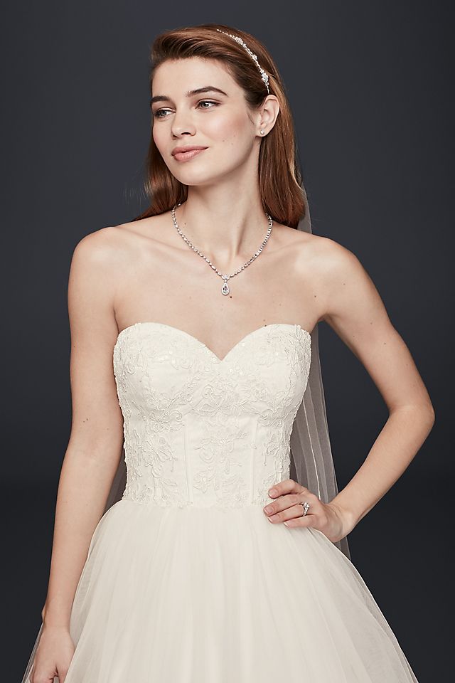 Strapless Wedding Dress with Lace Corset Bodice  Image 3