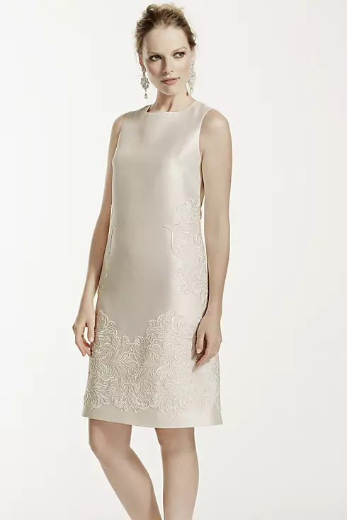 As-Is Short Mikado Dress with Sequined Lace  Image 1