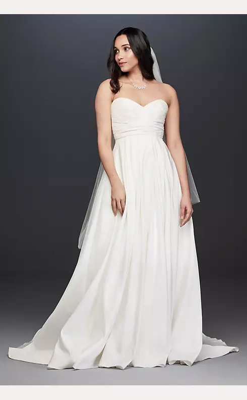Pleated Strapless Wedding Dress with Empire Waist Image 1