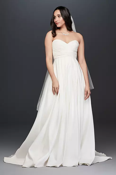 Pleated Strapless Wedding Dress with Empire Waist Image 1