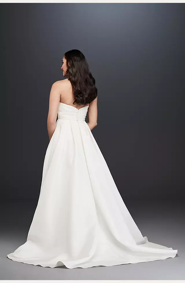 Pleated Strapless Wedding Dress with Empire Waist Image 2