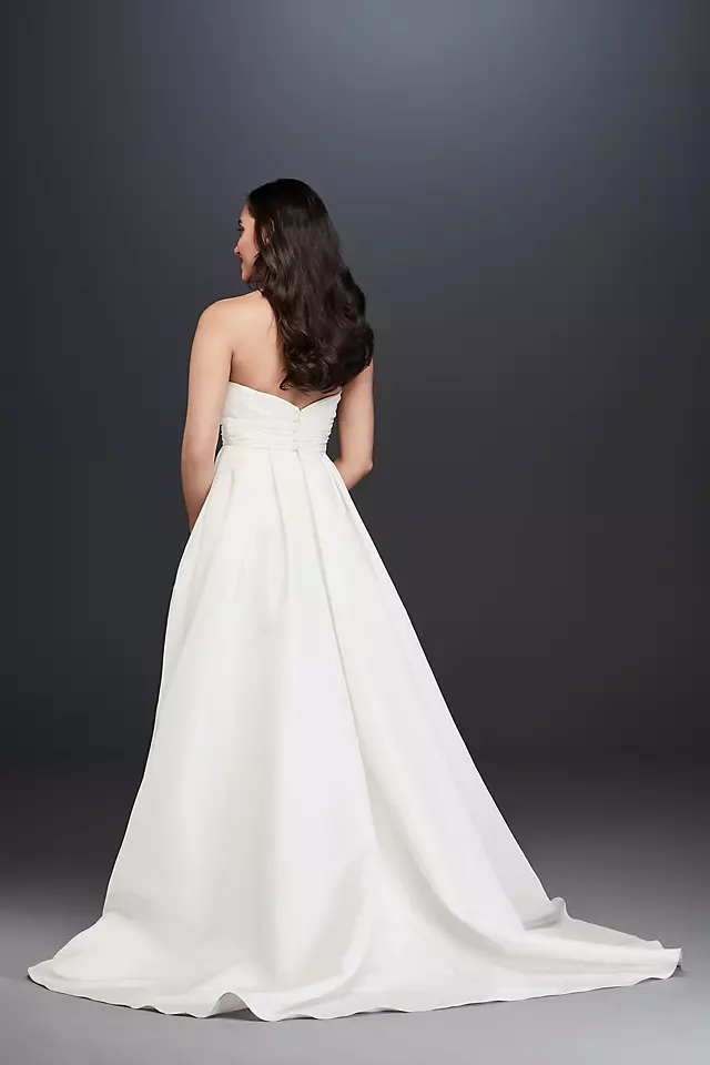 Pleated Strapless Wedding Dress with Empire Waist Image 2