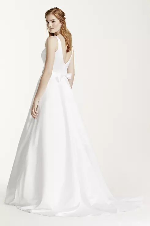 As-Is High Neck Satin Wedding Dress with Open Back Image 2