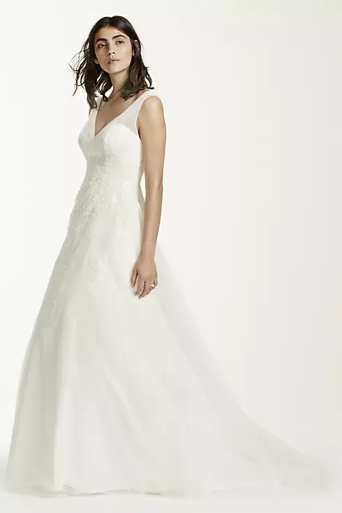 Tulle Wedding Dress with Floral Lace Applique   Image 3