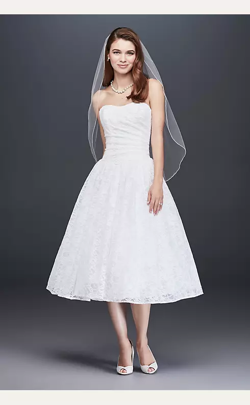 Tea Length Drop Waist Lace Wedding Dress | David's Bridal