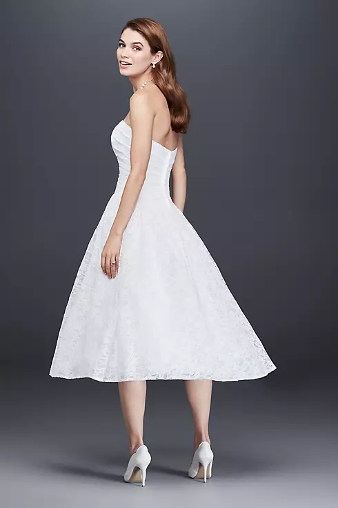 Tea Length Drop Waist Lace Wedding Dress  Image 2