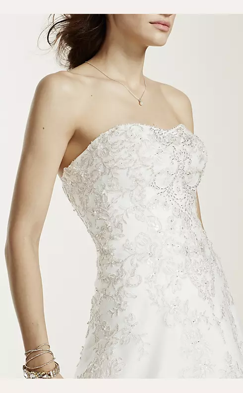 Jewel Tulle A-Line Wedding Dress with Lace Detail  Image 5