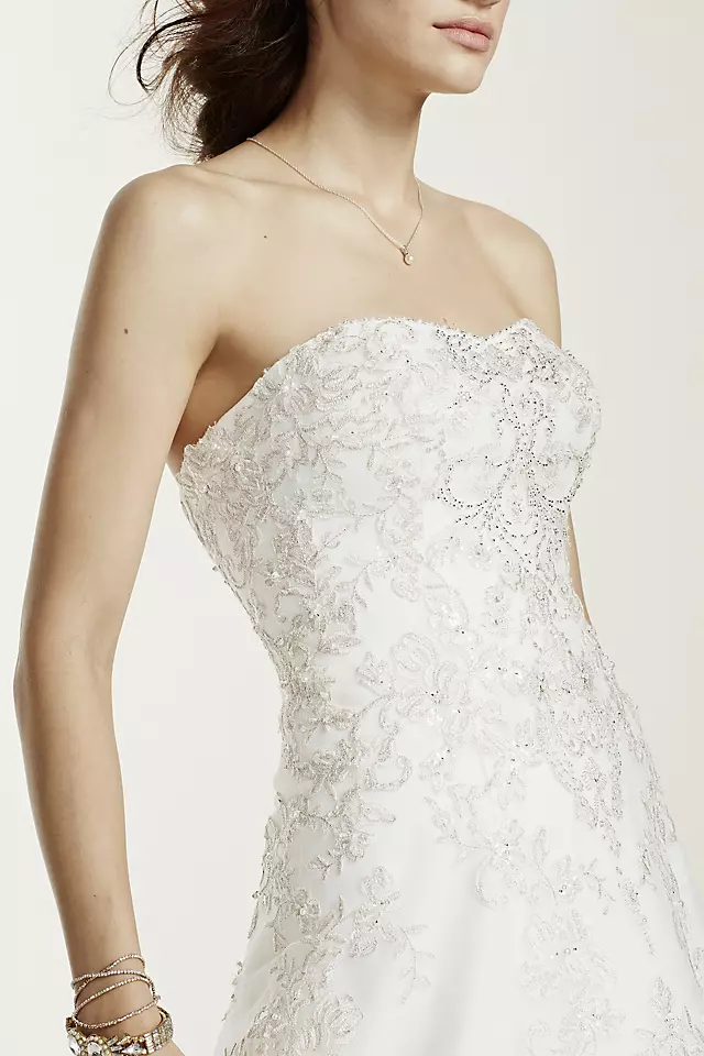 Jewel Tulle A-Line Wedding Dress with Lace Detail  Image 5