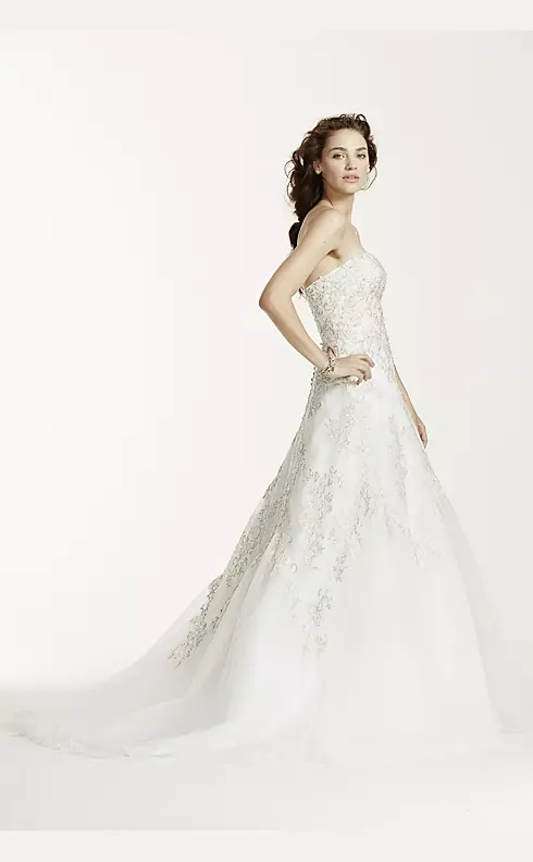 Jewel Tulle A-Line Wedding Dress with Lace Detail  Image 3