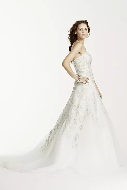 Tulle A-Line Wedding Dress with Lace Detail  Image 3