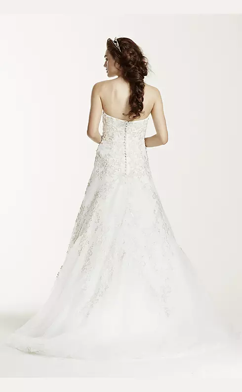 Jewel Tulle A-Line Wedding Dress with Lace Detail  Image 2