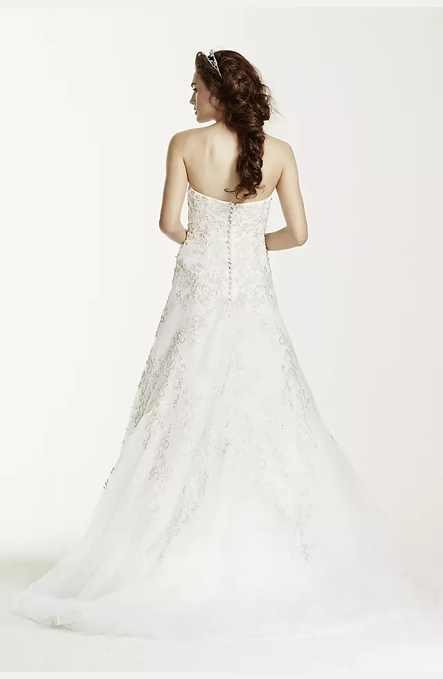 Tulle A-Line Wedding Dress with Lace Detail  Image 2