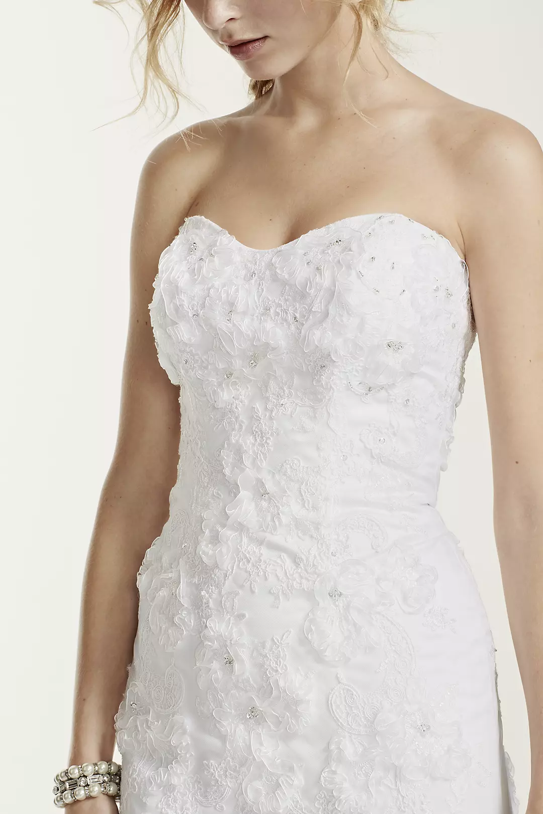 Jewel Tulle Over Satin Wedding Dress with Soutache Image 3