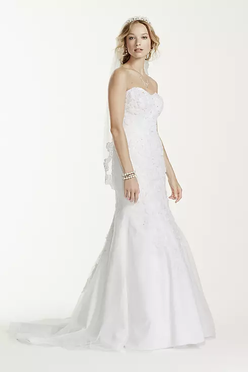 Jewel Tulle Over Satin Wedding Dress with Soutache Image 1