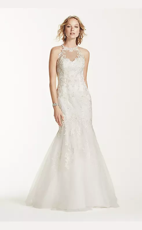 As-Is Lace and Tulle Petite Wedding Dress Image 1