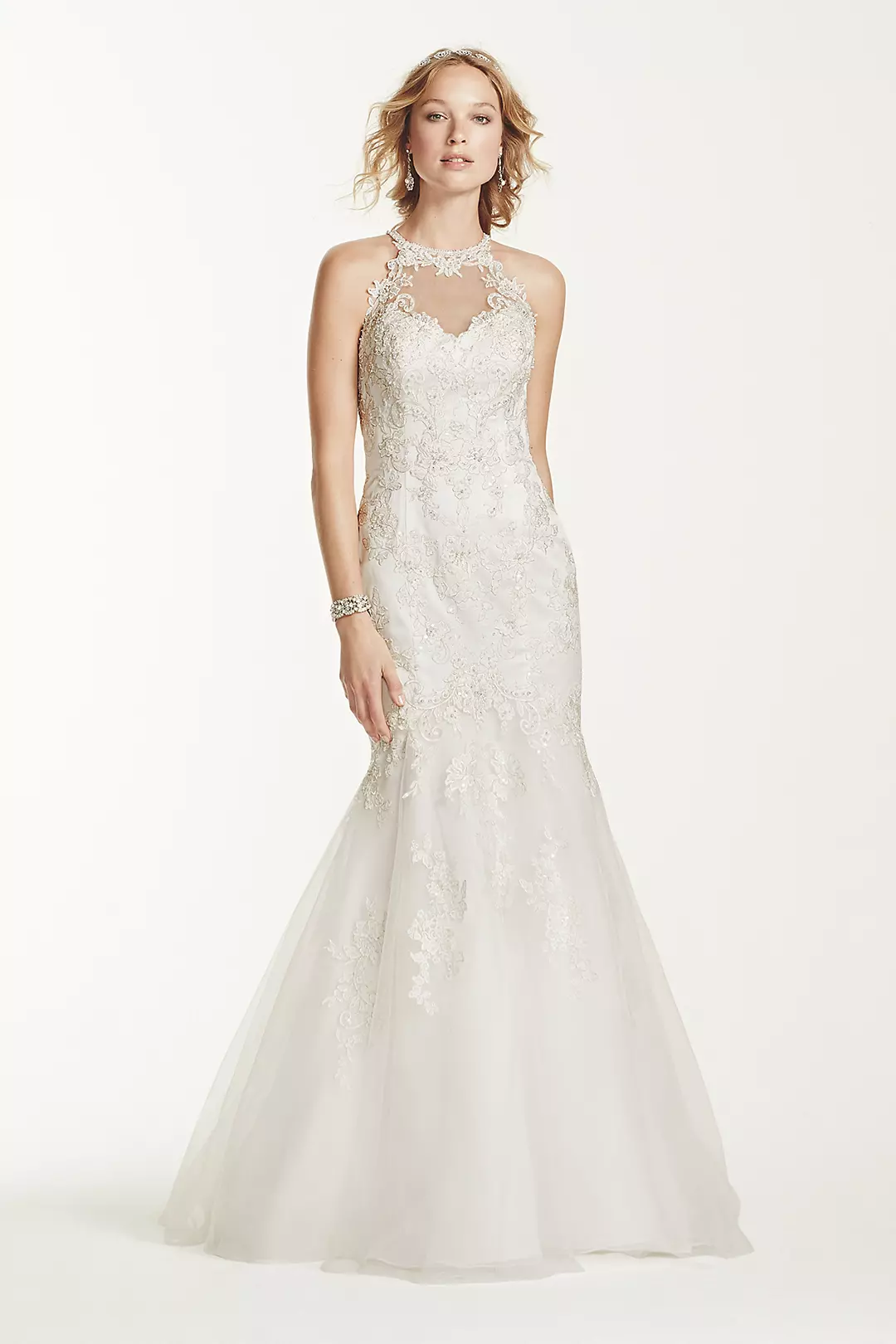As-Is Lace and Tulle Petite Wedding Dress Image