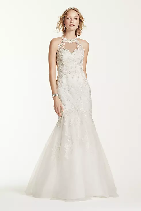 As-Is Lace and Tulle Petite Wedding Dress Image 1