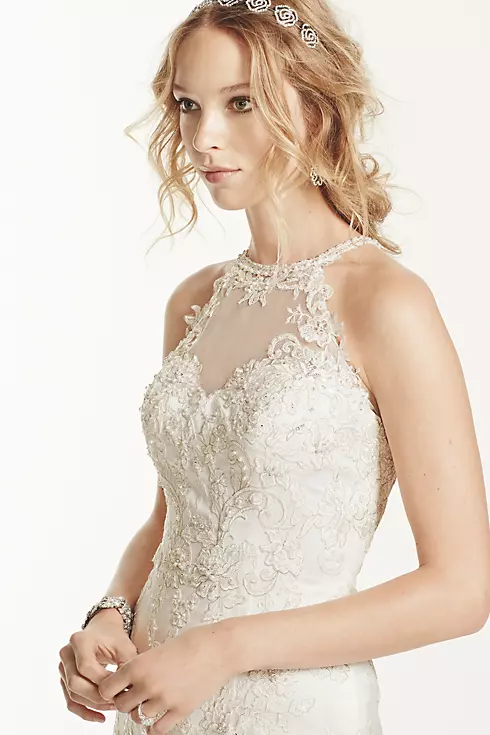 As-Is Lace and Tulle Petite Wedding Dress Image 3