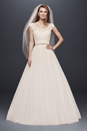 Tulle Wedding Dress with Lace Illusion Neckline