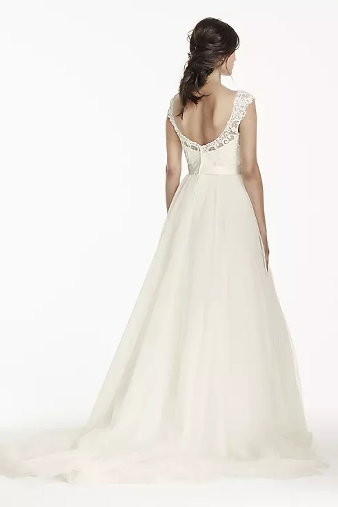 As-Is Tulle Wedding Dress with Lace Illusion Neck Image 2