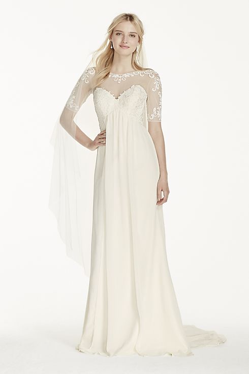 As-Is Wedding Dress with Illusion Lace Sleeves Image 1