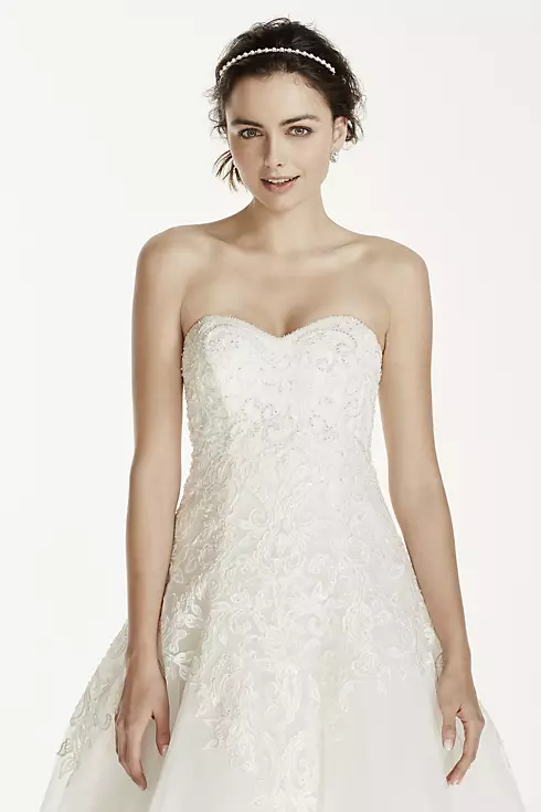 As-Is Jewel Tulle Wedding Dress with Lace Applique Image 3