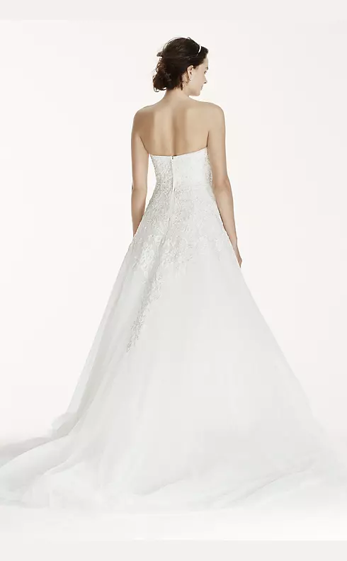 As-Is Jewel Tulle Wedding Dress with Lace Applique Image 2