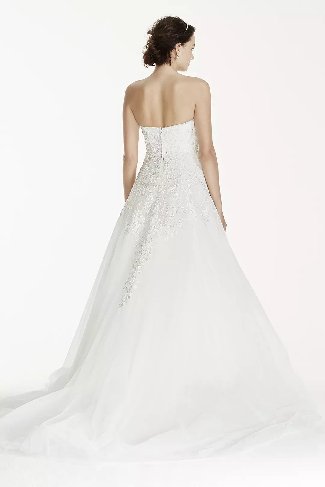 As-Is Jewel Tulle Wedding Dress with Lace Applique Image 2