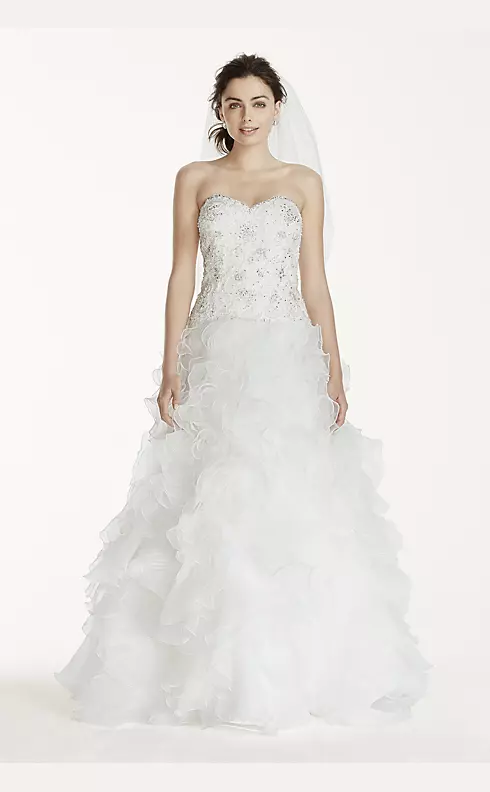 Jewel Organza Wedding Dress with Ruffled Skirt Image 1
