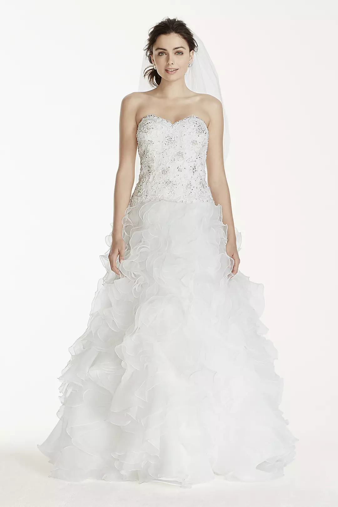 Jewel Organza Wedding Dress with Ruffled Skirt Image