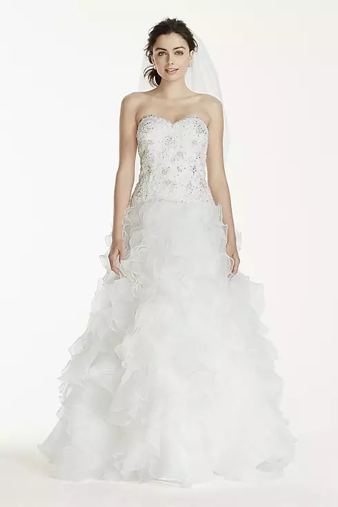 Jewel Organza Wedding Dress with Ruffled Skirt Image 1