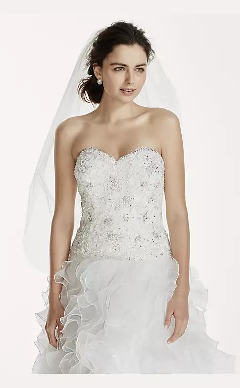 Jewel Organza Wedding Dress with Ruffled Skirt Image 3