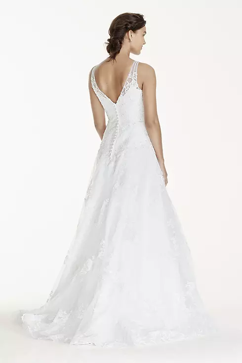 Jewel Tank Tulle Wedding Dress with Lace Applique Image 2