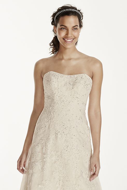 As Is A-Line Jewel Lace Wedding Dress with Beading Image 3